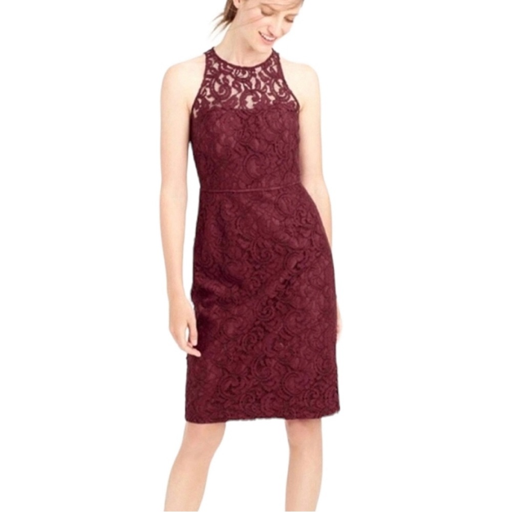 J. CREW PETITE PAMELA DRESS IN LEAVERS LACE